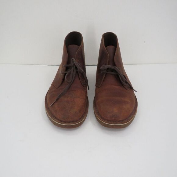Clarks Mens Size 10M Bushacre Chukka Chestnut Brown Leather Classic Boots - Picture 4 of 15